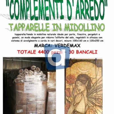 Vendita fallimentare complementi d’arredo tende in midollino 4400pz