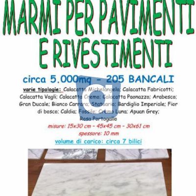 Vendita fallimentare stock marmo per pavimenti e rivestimenti 5000mq